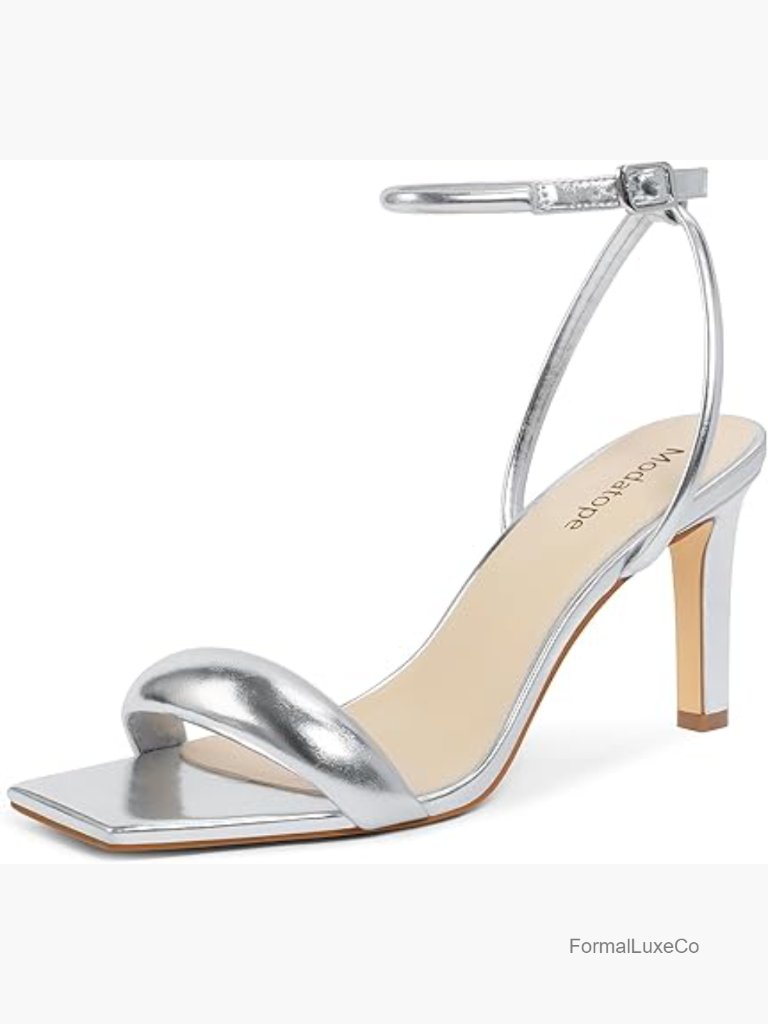 Strappy High Heeled Sandals Square Open Toe Ankle Strap